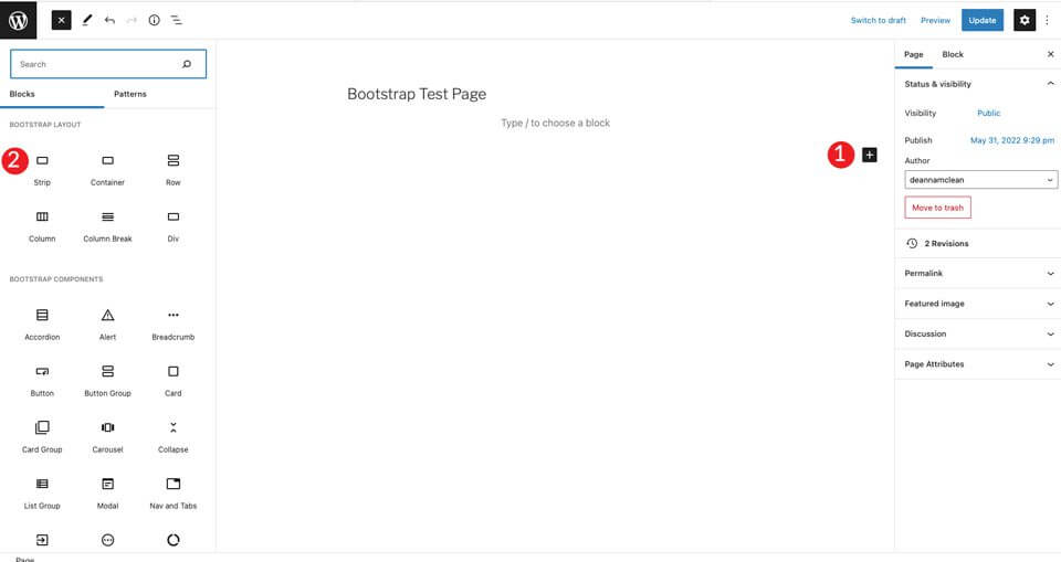 l'utilisation du cadre bootstrap